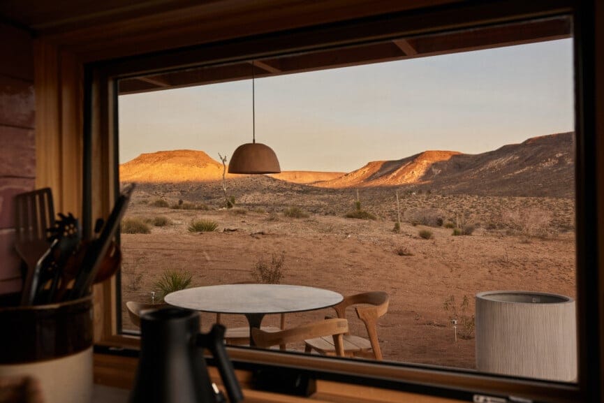 "Desert Sunset Views from Your Minimalist Oasis"