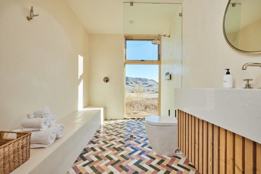 "Desert Oasis Bathroom with Stunning Mountain Views!"