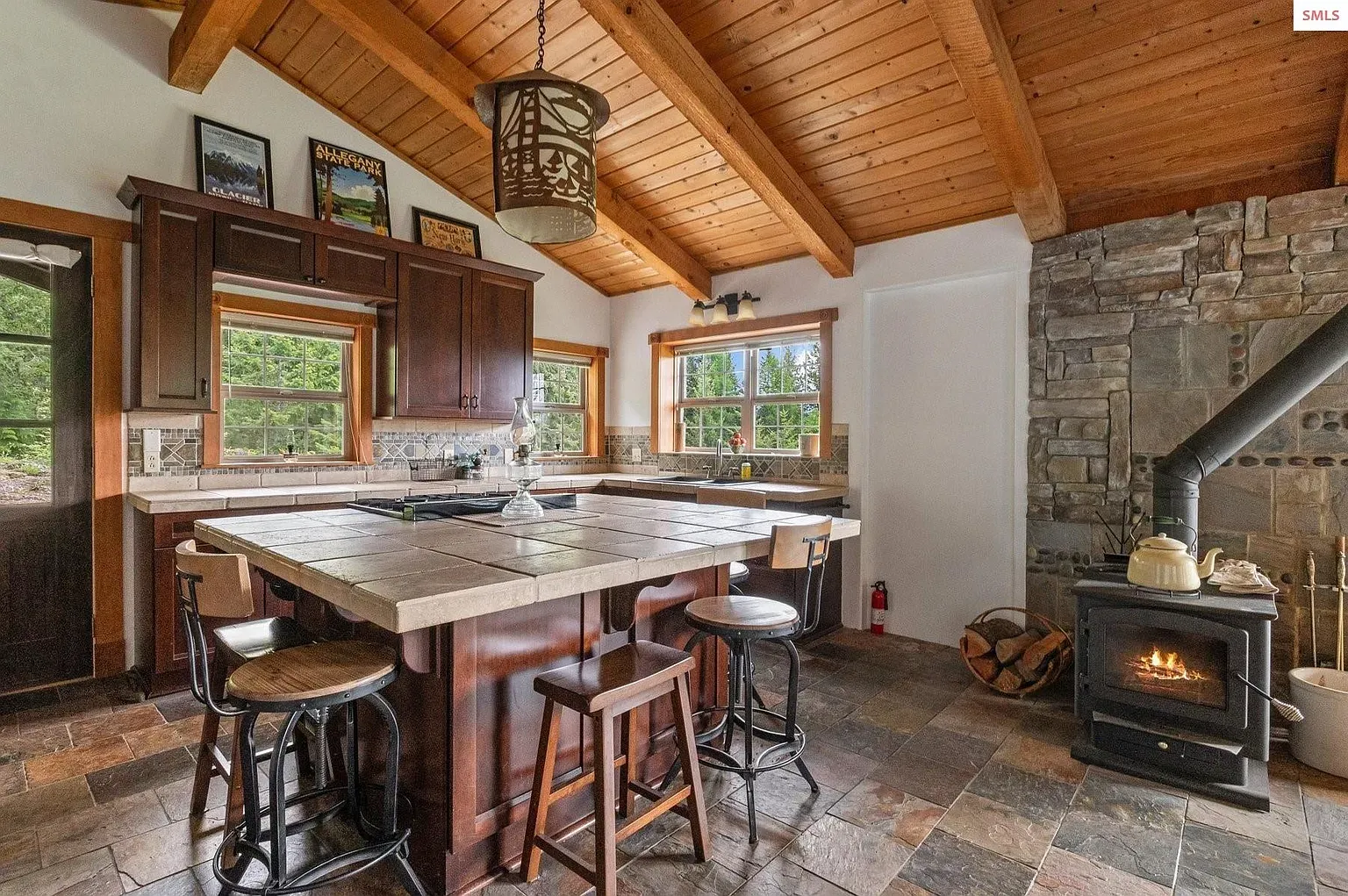 ## Soaring wood beams and rich grain everywhere—feels solid, warm, and super usable.