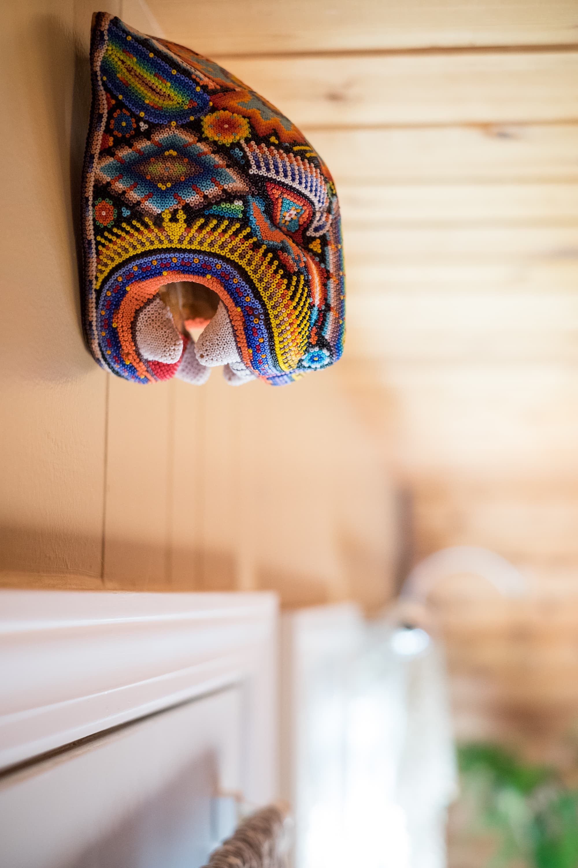 "Traditional Beadwork Brings Vibrant Color to this Cozy Space!"