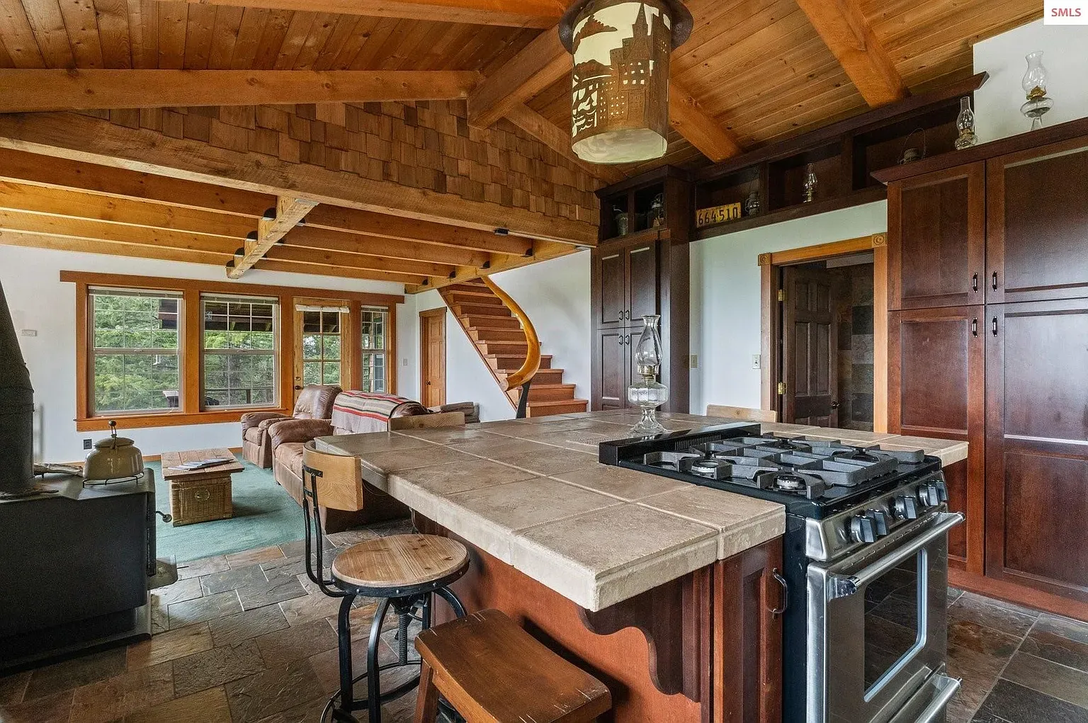 ## Exposed beams overhead open it up—rustic bones with a simple, modern twist.