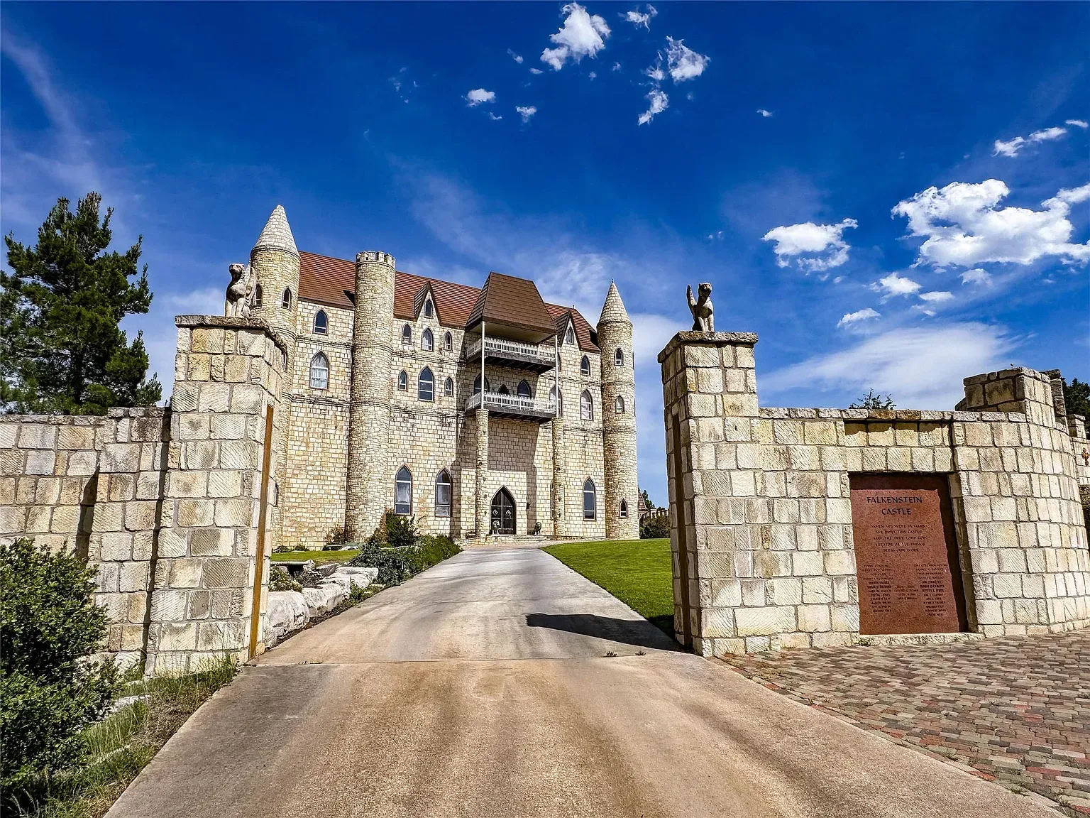 Another angle of the castle. Turrets for days, stone glowing in the sun.
