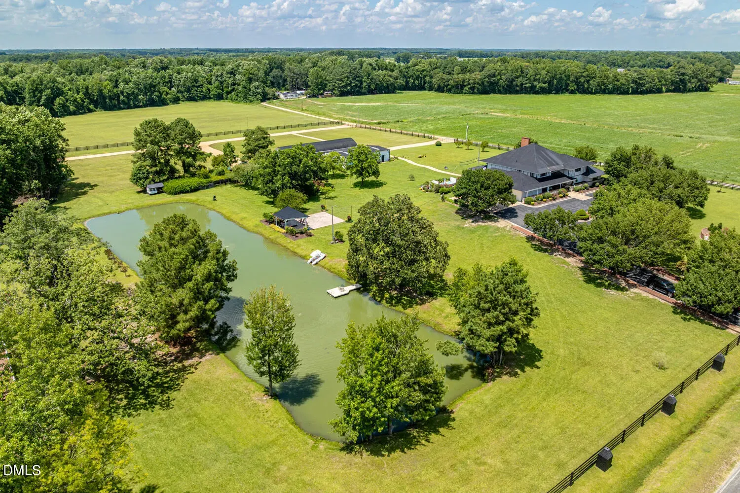 Wide shot of everything. Back outside, countryside calm. Maybe a slight wide-angle stretch?