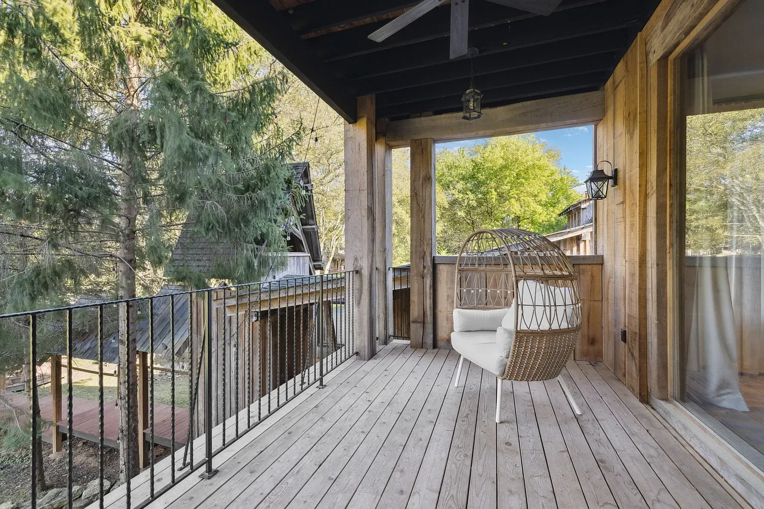 Little balcony with the hanging chair I’d hog every morning.