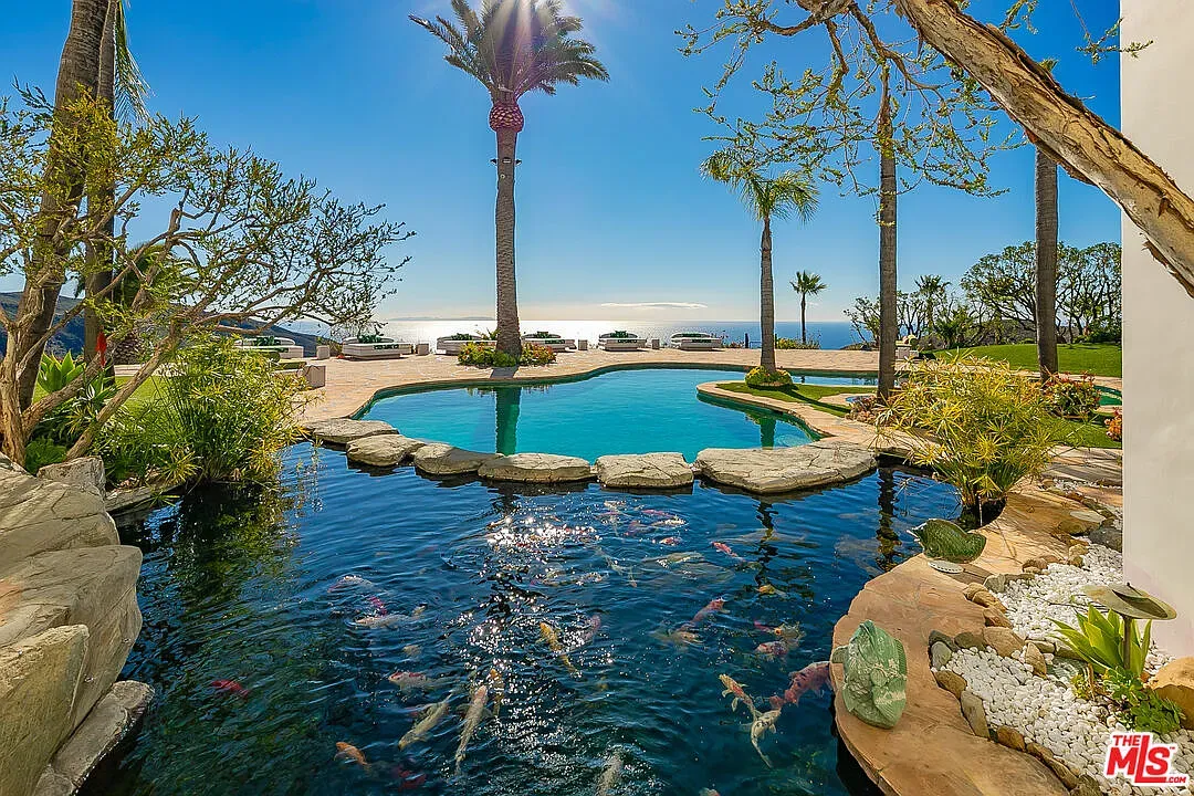Pool meets koi pond. Looks spa-level. Waterfall sounds imagined already.