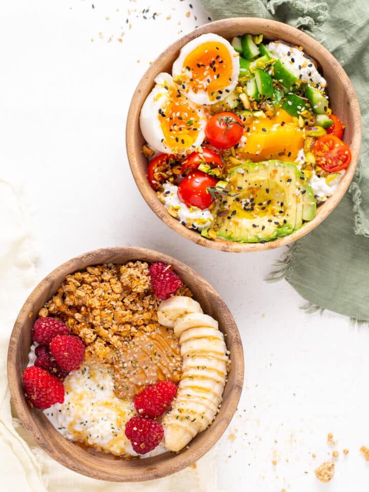 a fresh bowl with cottage cheese