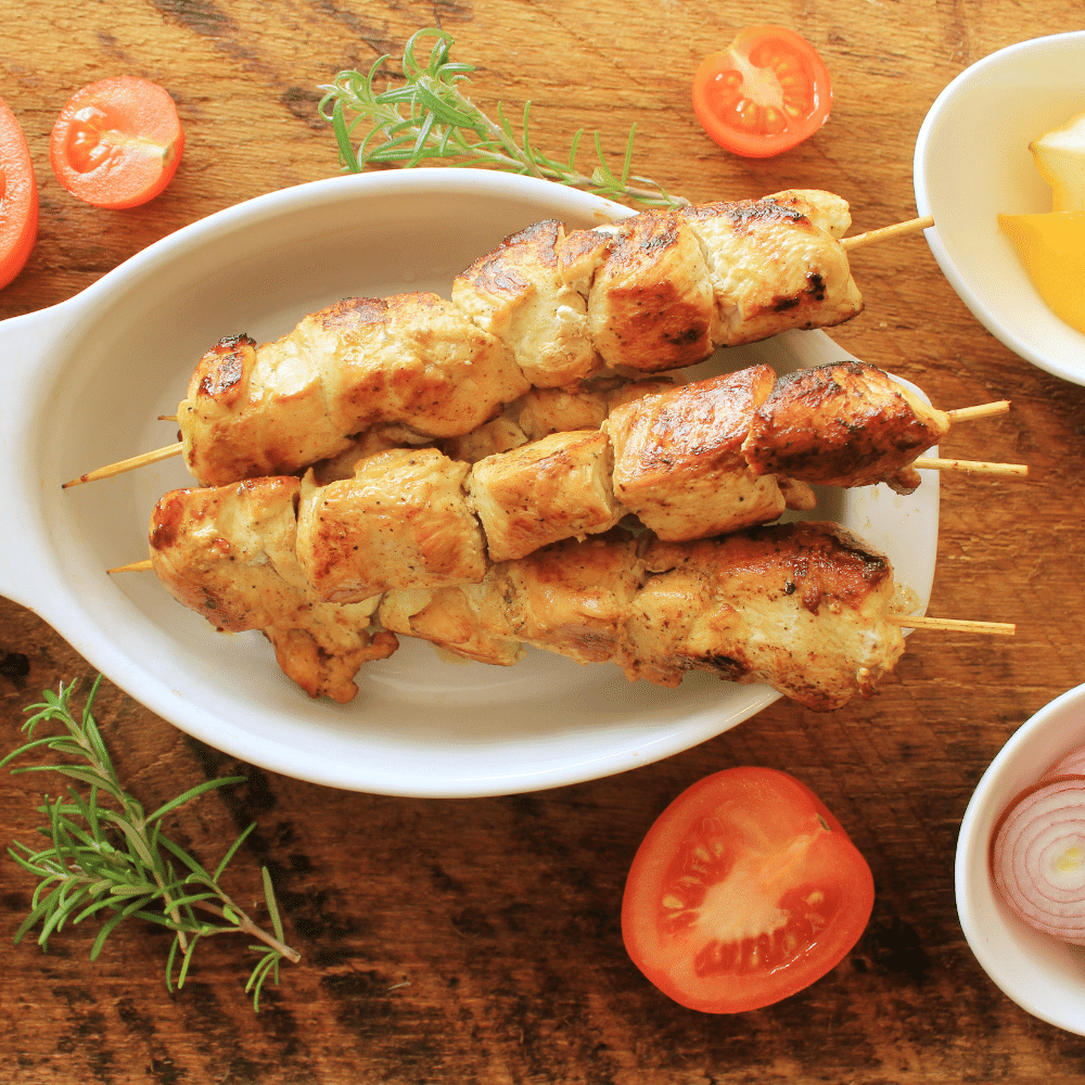 Grilled Kiwi-Chicken Kabobs with Honey