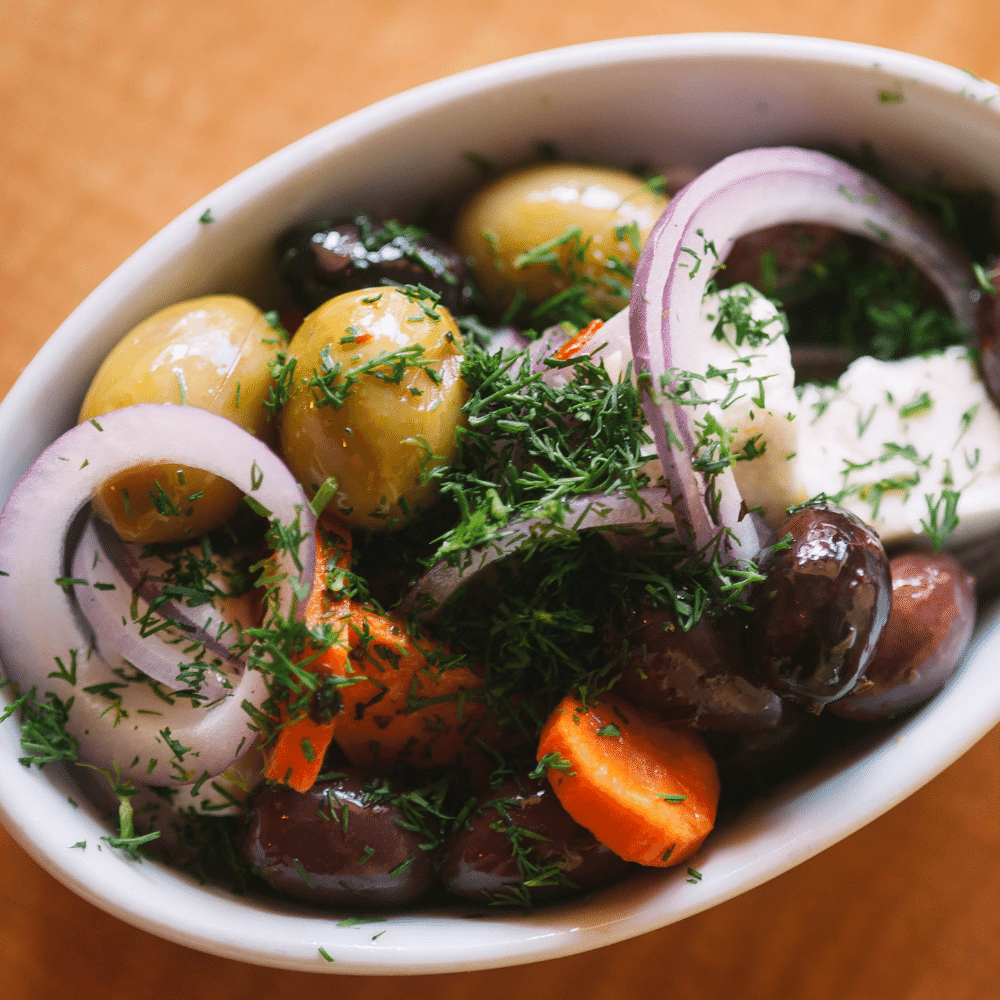A bowl of olives