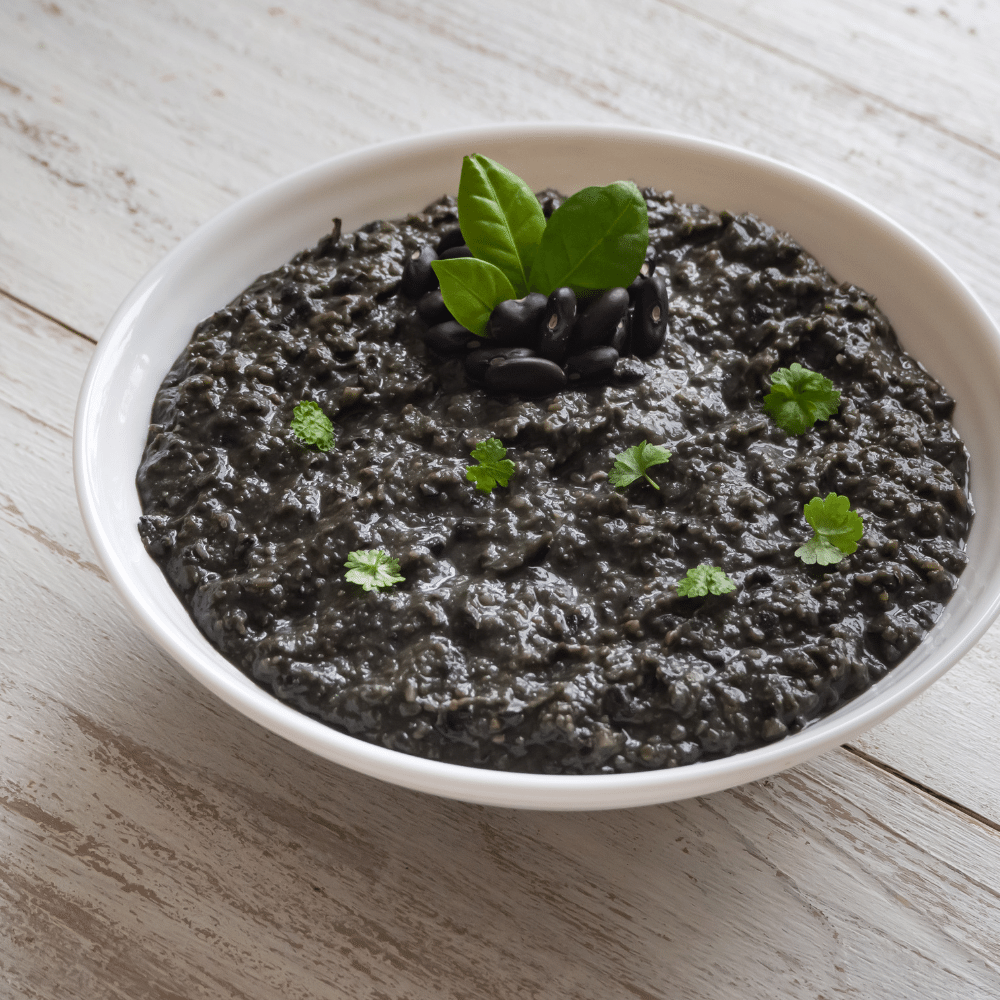 Mashed black beans