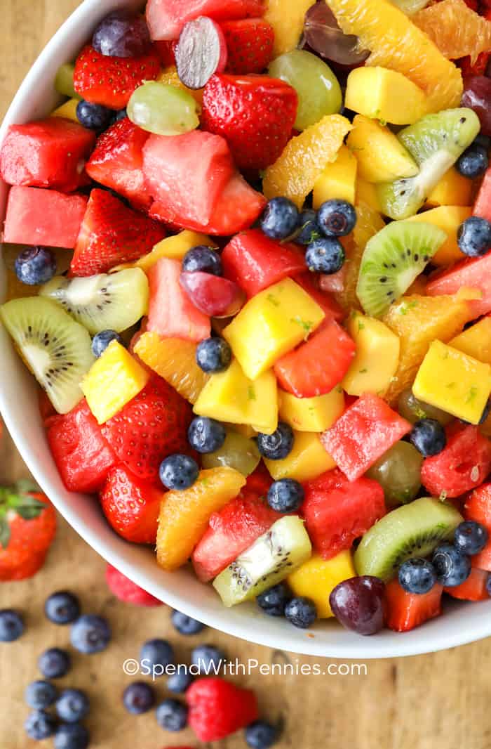 Summer Fruit Salad (with Honey Lime Dressing)