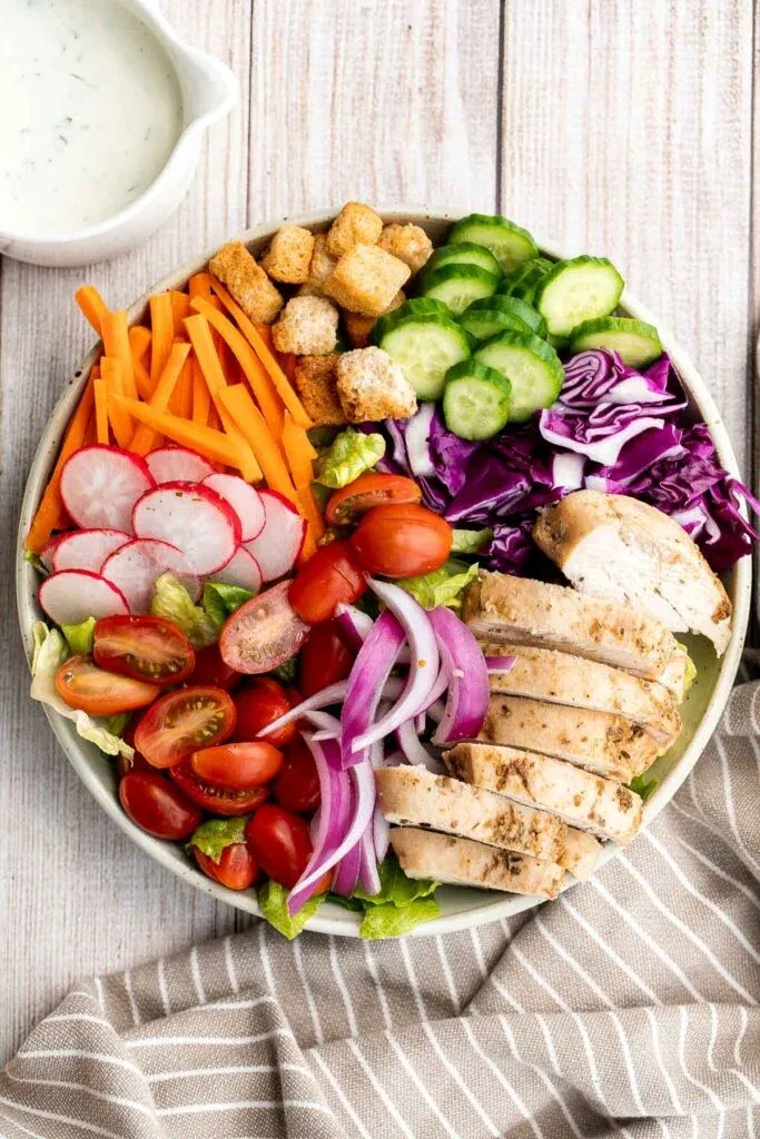 Chicken Garden Salad with Ranch Dressing