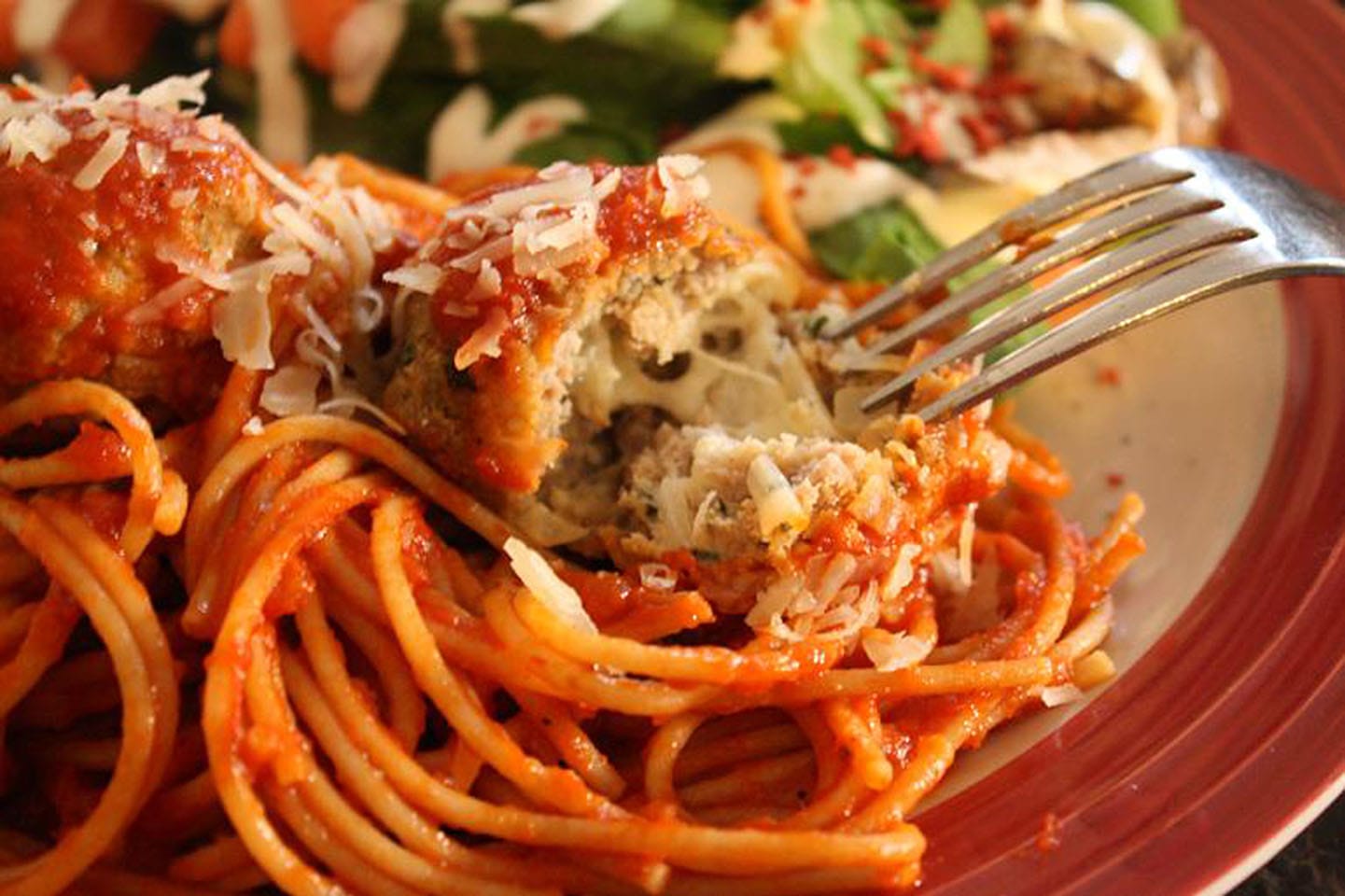 Mozzarella-Stuffed Pesto Turkey Meatballs