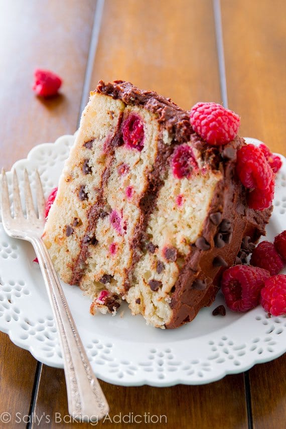 Raspberry Chocolate Chip Layer Cake