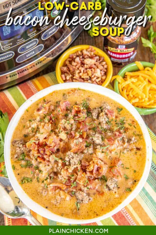 Slow Cooker Bacon Cheeseburger Soup