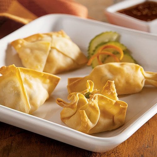 BAKED POTSTICKERS WITH SWEET ASIAN DIPPING SAUCE