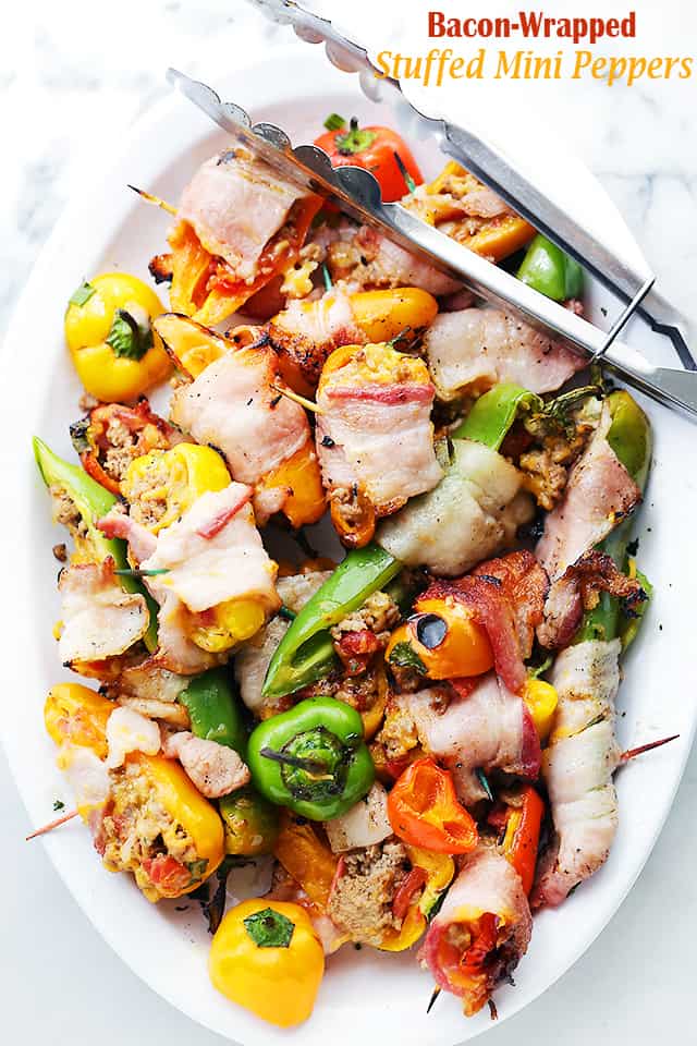 Grilled Bacon-Wrapped Stuffed Mini Peppers