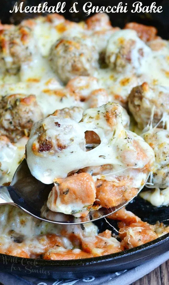 Meatball and Gnocchi Bake