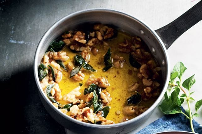 Burnt butter, sage, and walnut sauce