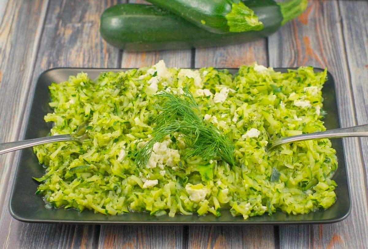 Shredded Zucchini and Feta Sauté