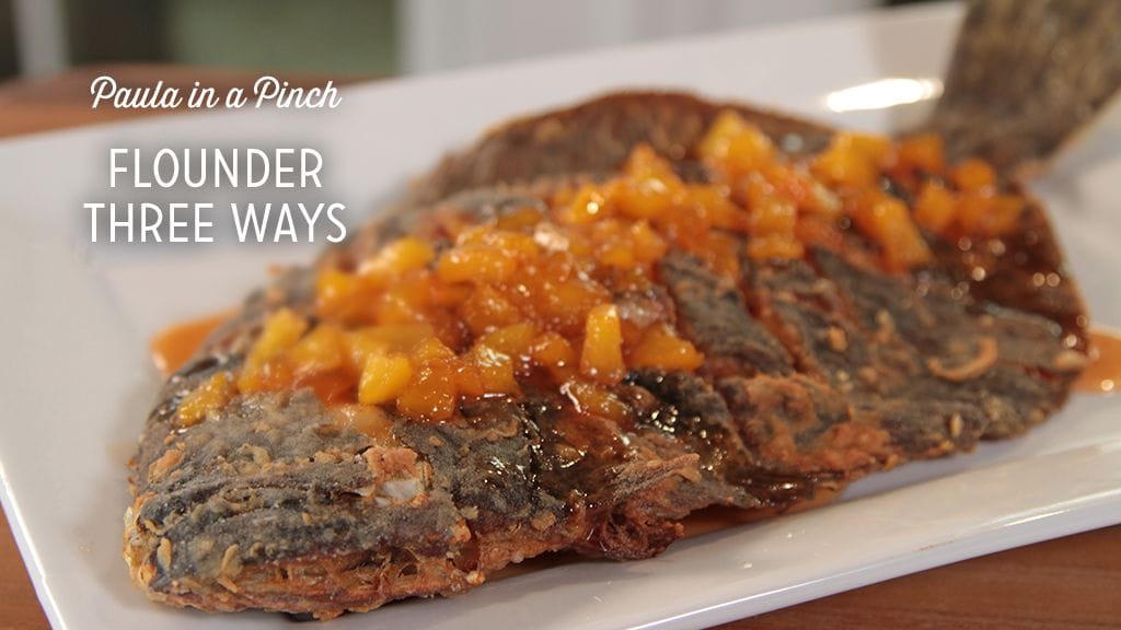 Whole Scored Fried Flounder With Sweet Peach and Hot Pepper Jelly Sauce