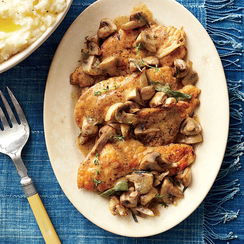 Chicken Cutlets with Herbed Mushroom Sauce