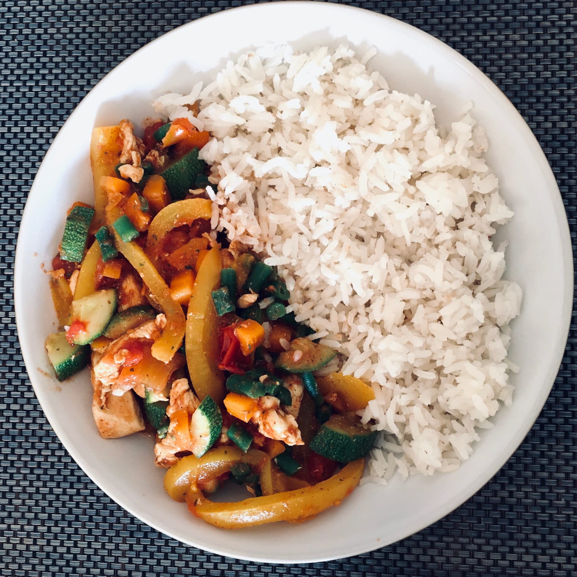 Fajitas with rice