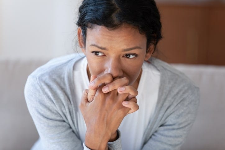 person looking frustrated and anxious