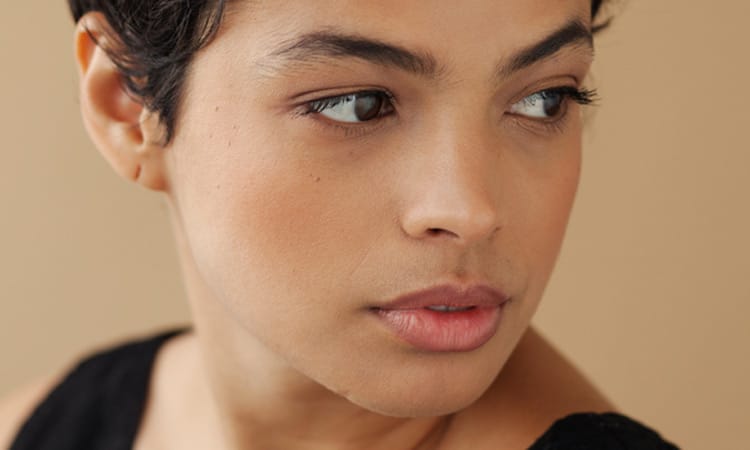 person with clear, healthy skin