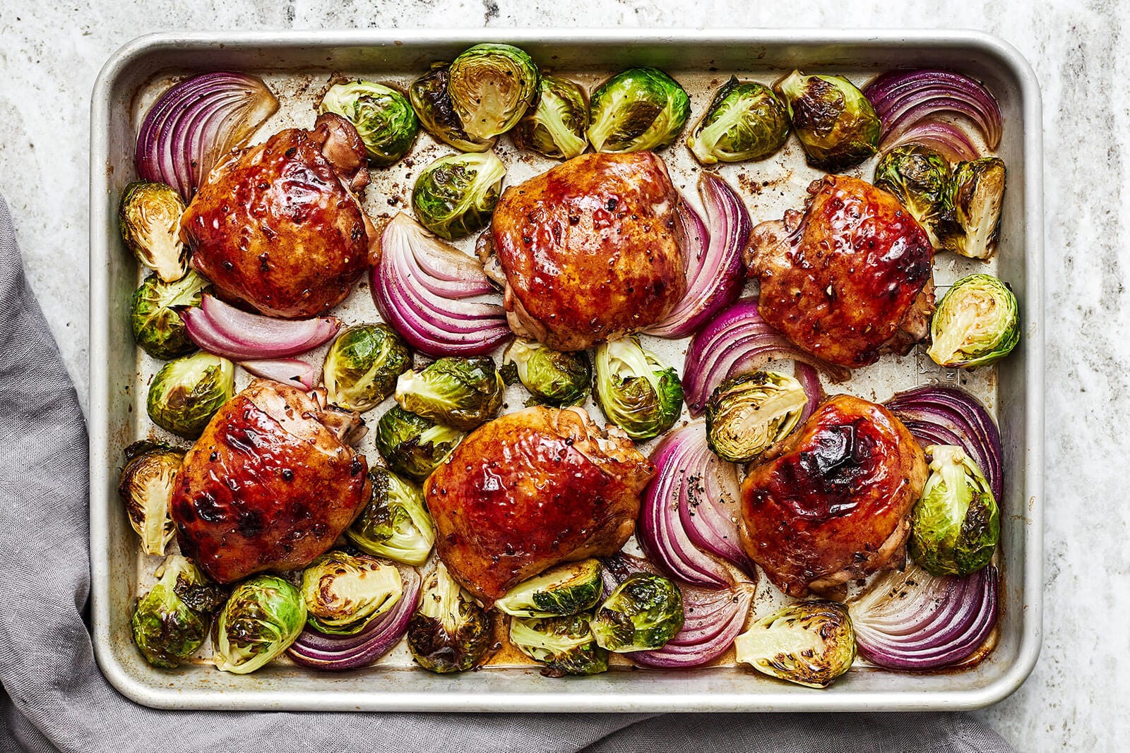 Sheet Pan Balsamic Chicken and Brussels Sprouts Recipe
