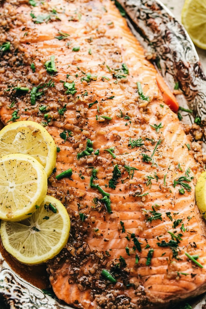 Garlic Brown Sugar Glazed Salmon