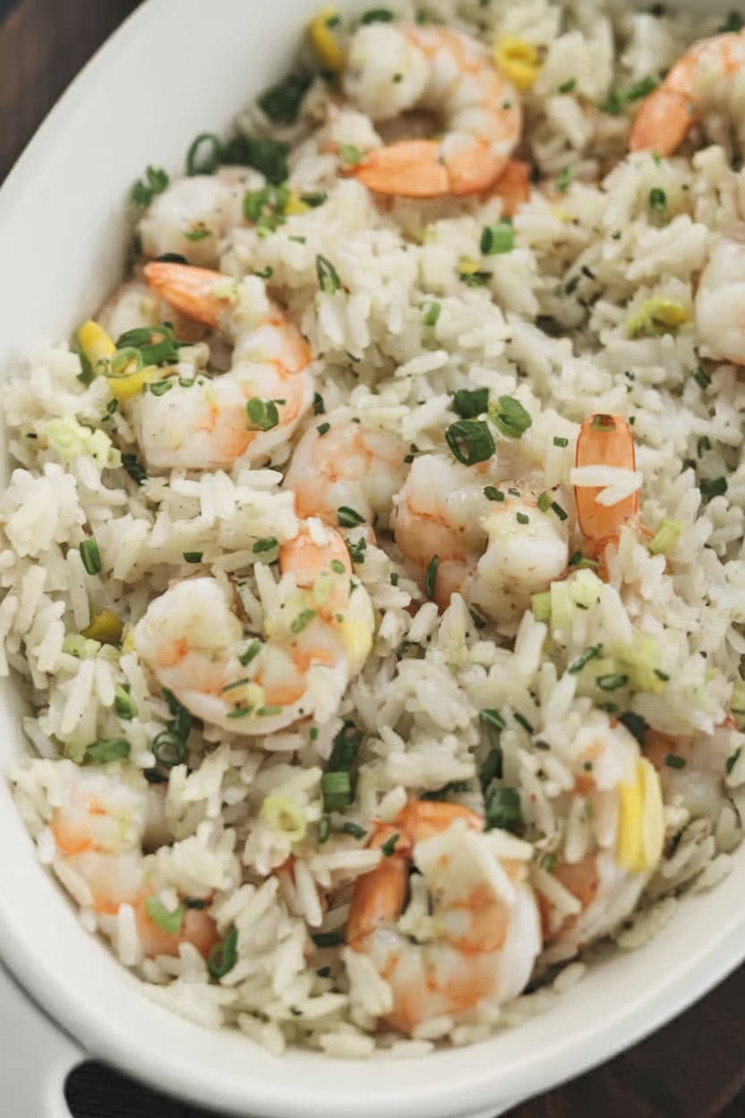 Lemon Garlic Shrimp Rice