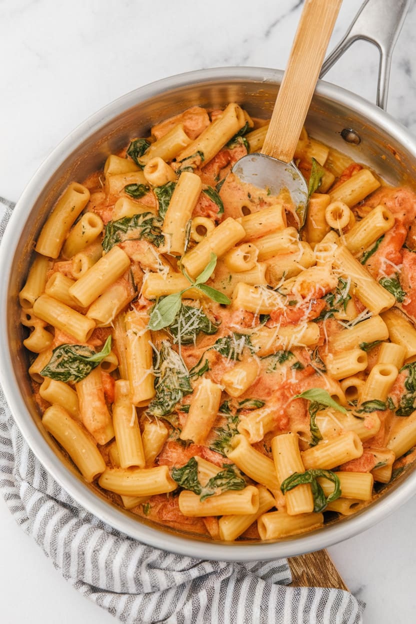 Creamy Tomato Spinach Pasta