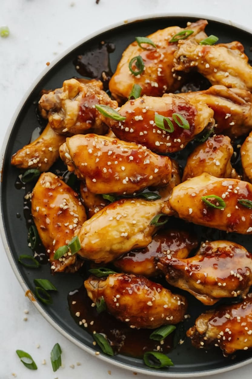 Oven Baked Sticky Honey Garlic Chicken Wings