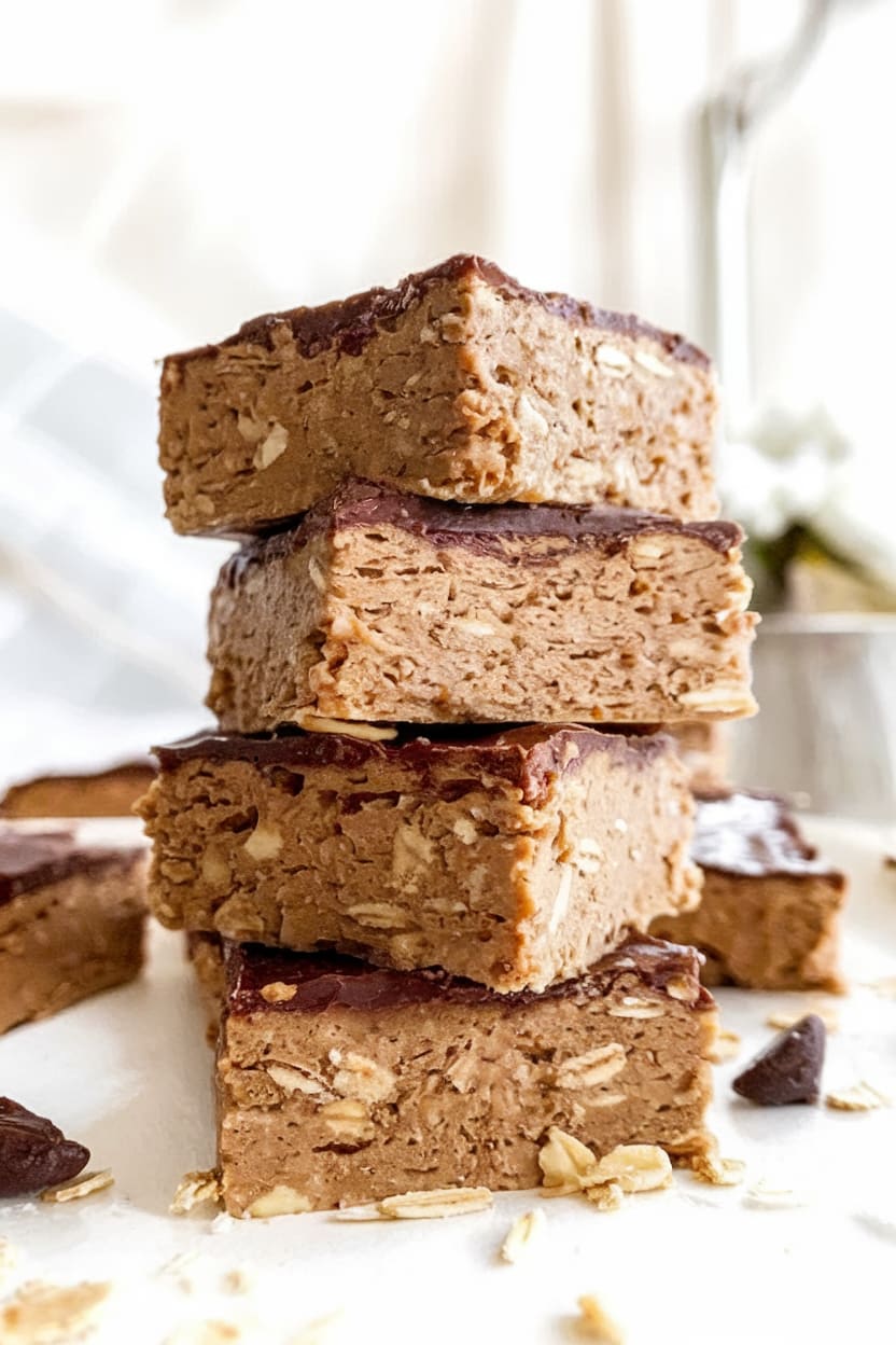 3-Ingredient No-Bake Peanut Butter Oat Squares