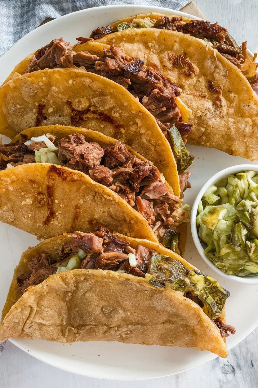 Crispy Pan-Fried BBQ Tacos