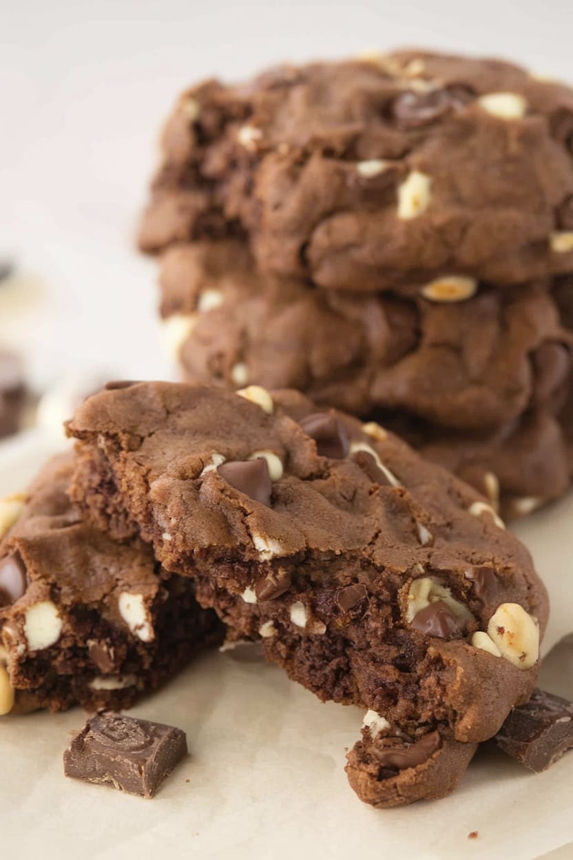 Crumbl Triple Chocolate Chip Cookies