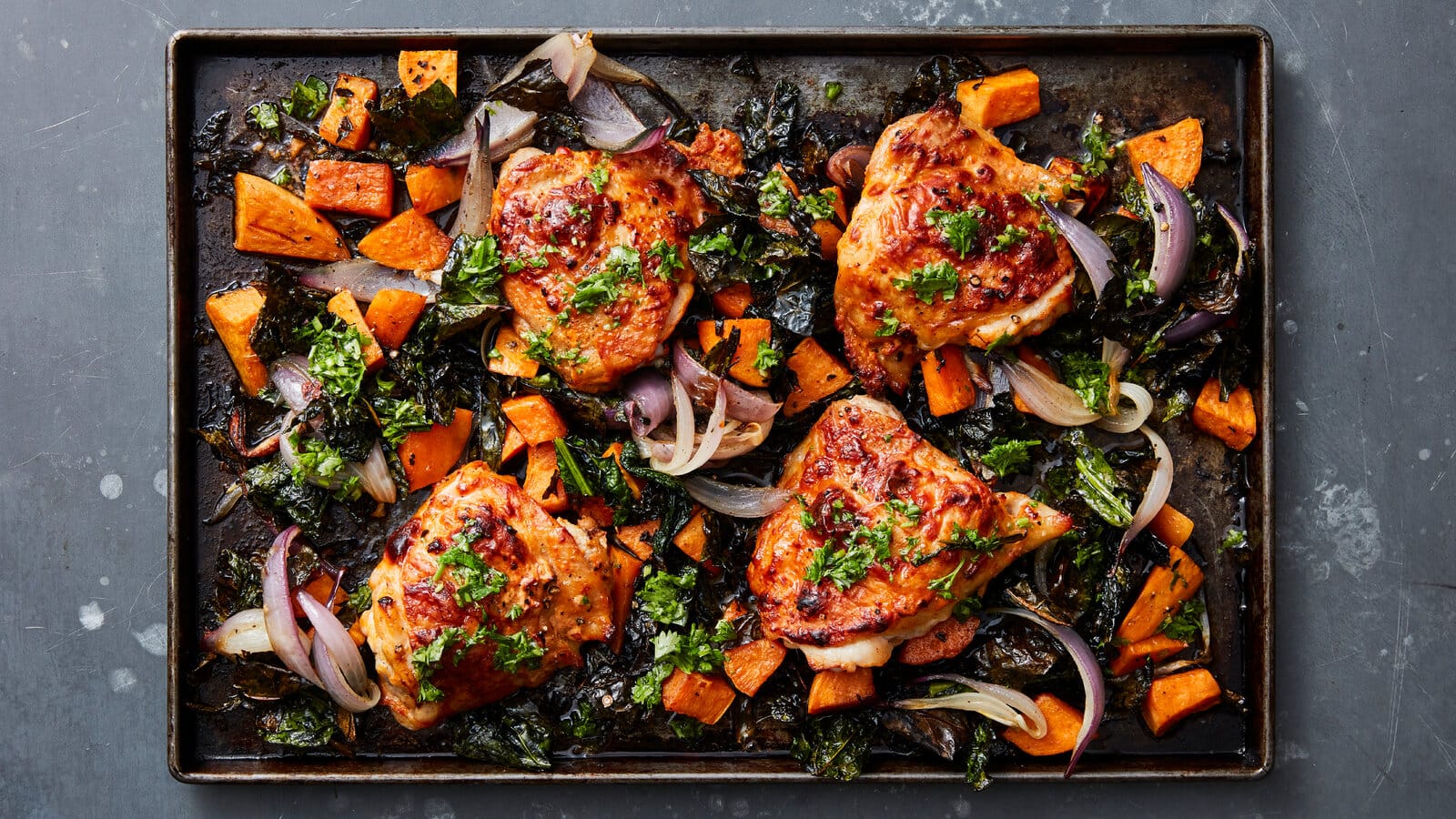 One-Pan Spicy Chicken and Sweet Potato Recipe