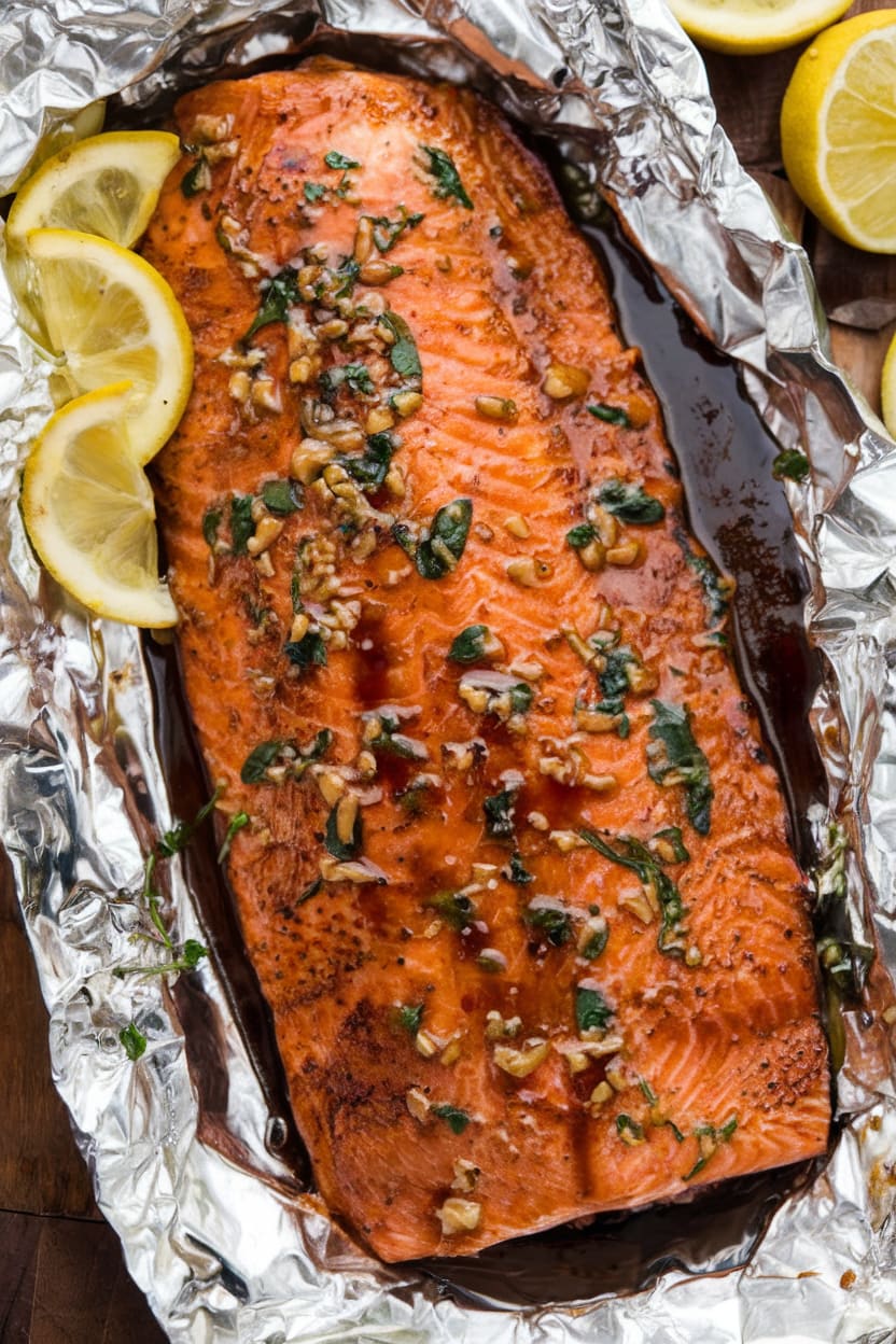 Garlic Brown Sugar Glazed Salmon