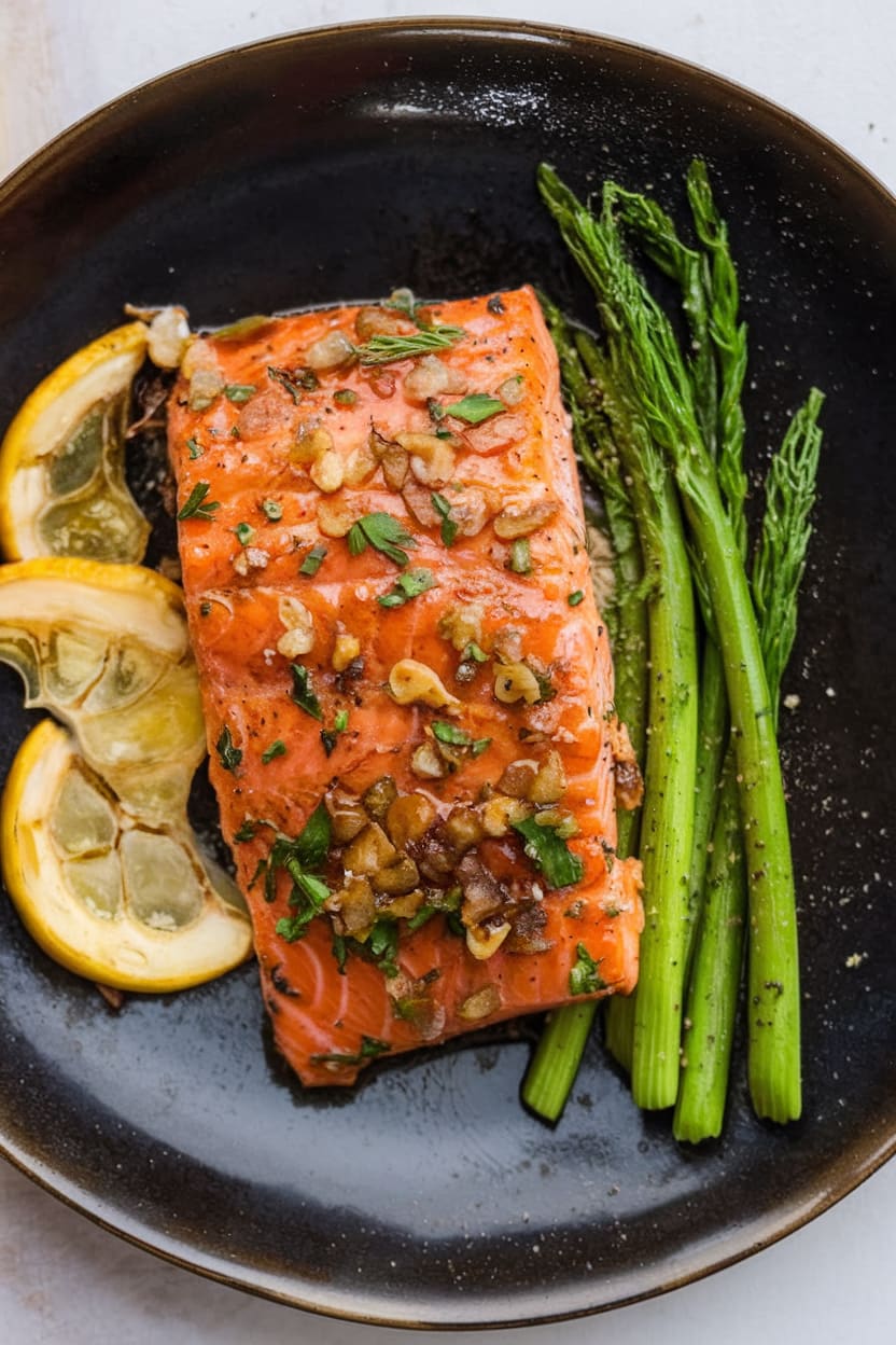 Garlic Brown Sugar Glazed Salmon
