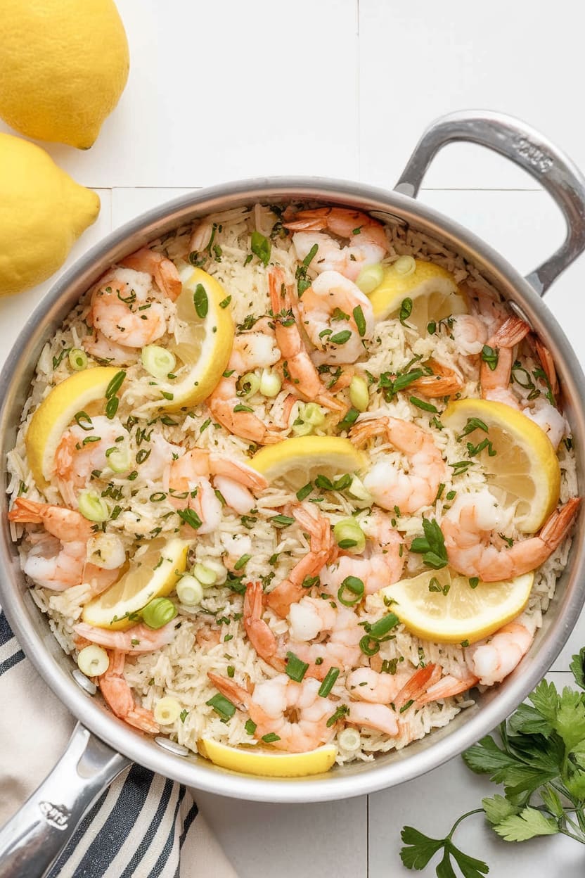 Lemon Garlic Shrimp Rice