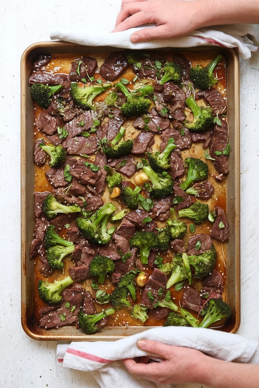 15 Minute Sheet Pan Beef and Broccoli
