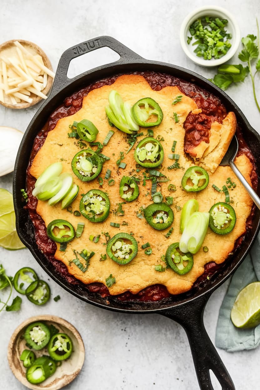 Cornbread Chili Skillet Pie