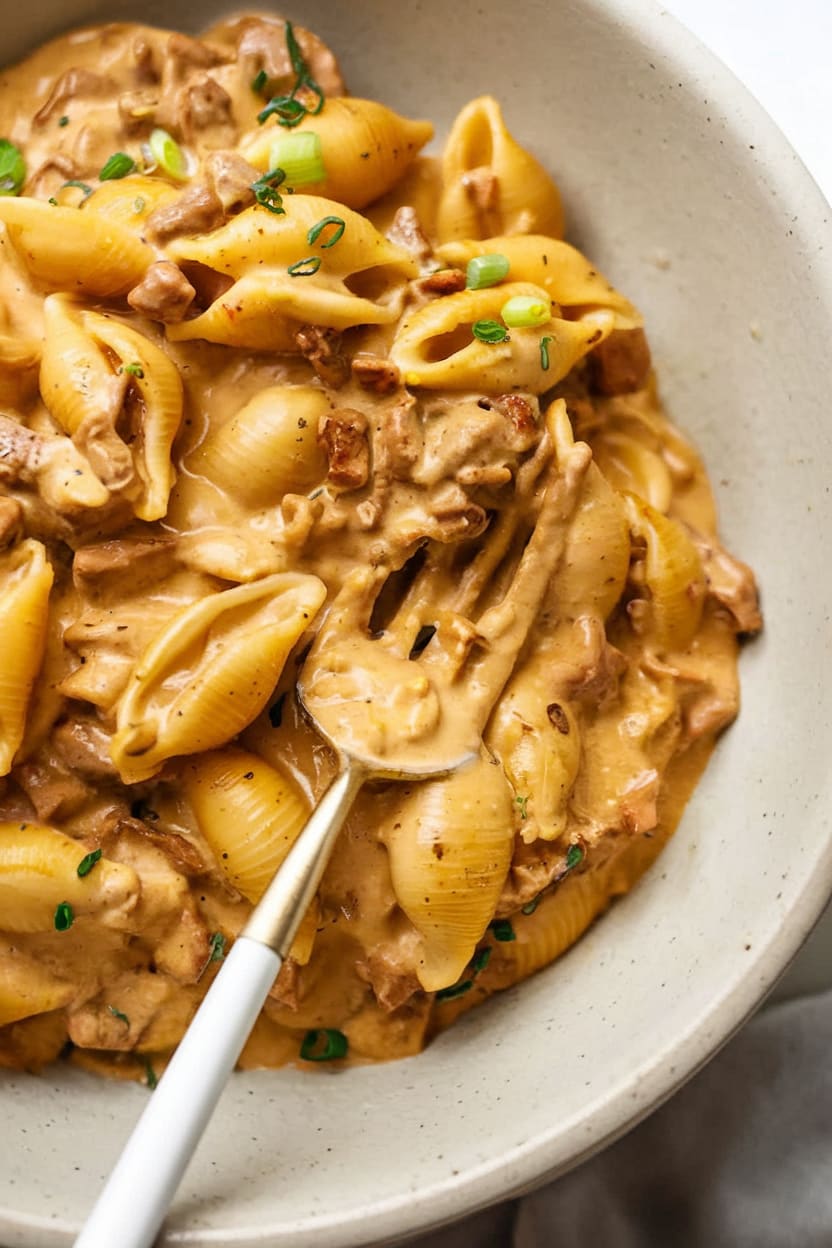 One-Pot Creamy Beef and Shells