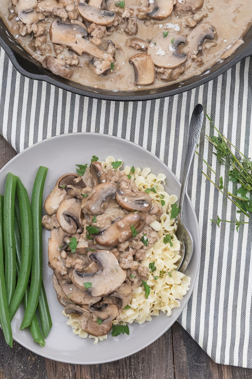 30 Minute Skillet Ground Beef Stroganoff