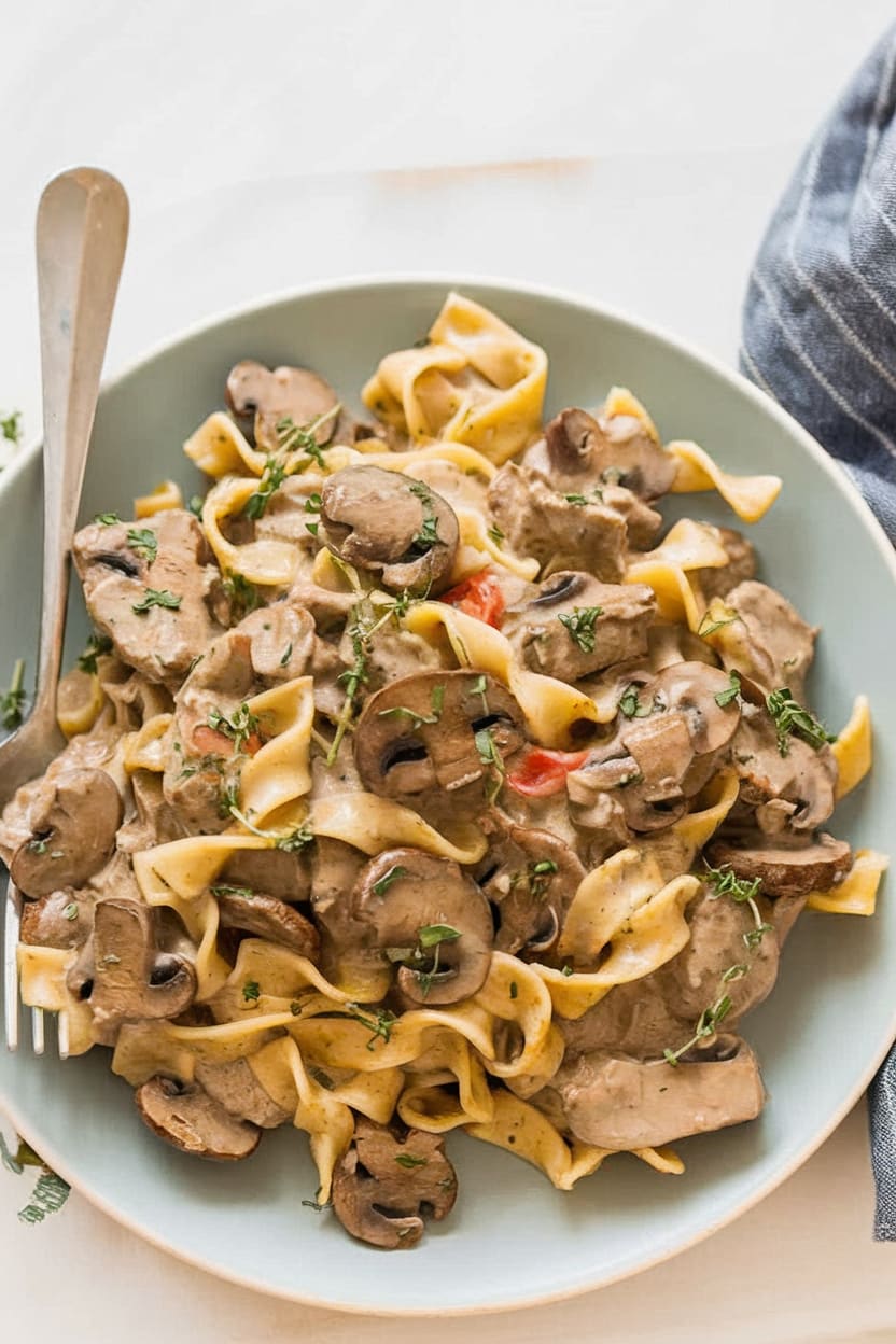 Slow Cooker Beef Stroganoff