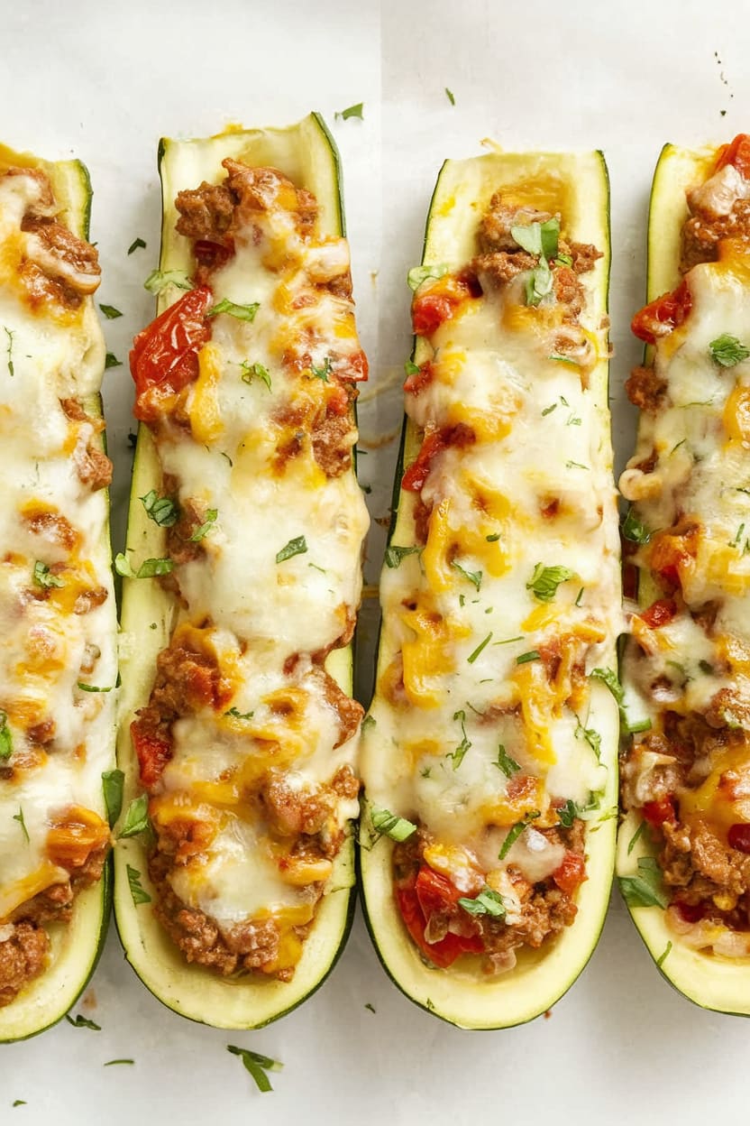 Cheesy Stuffed Zucchini Boats