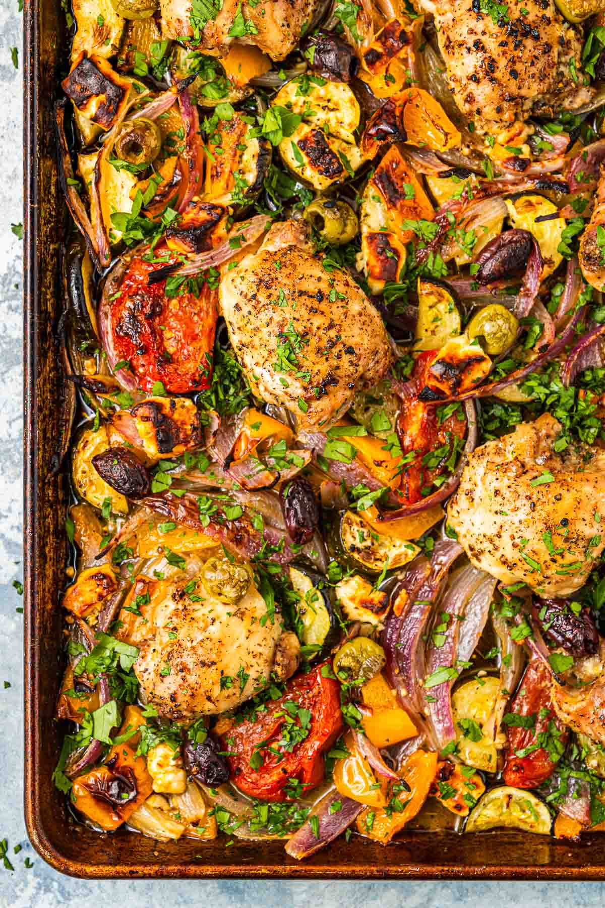 One-Pan Mediterranean Chicken and Vegetables Recipe