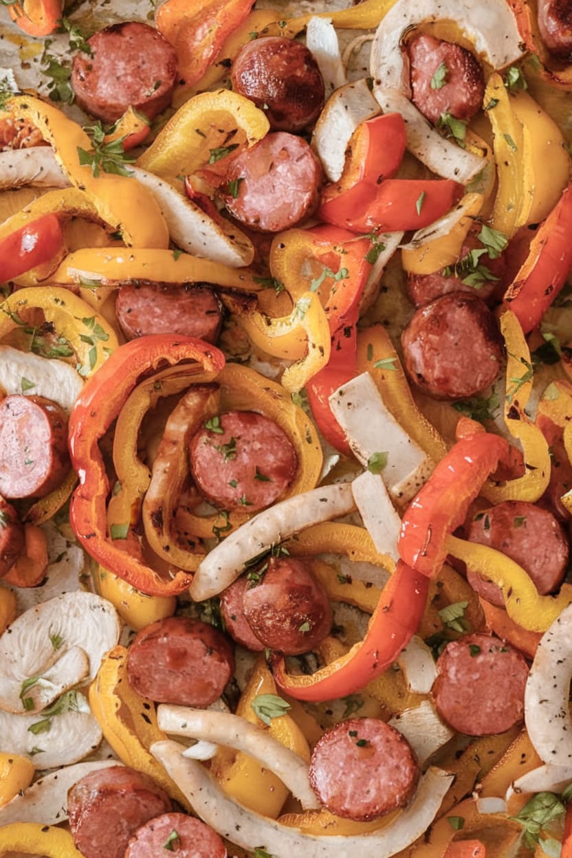 Sheet Pan Sausage and Peppers