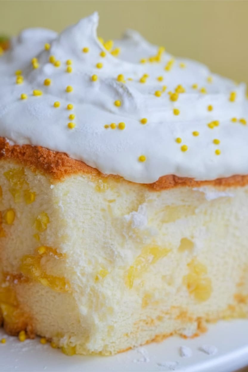 2-Ingredient Pineapple Angel Food Cake Recipe