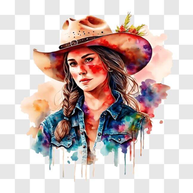 wild west with watercolor cowboy hat tattoos in pastel hues